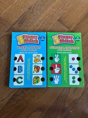 Letters & Sounds and Numbers & Counting Kids Finger Match Books